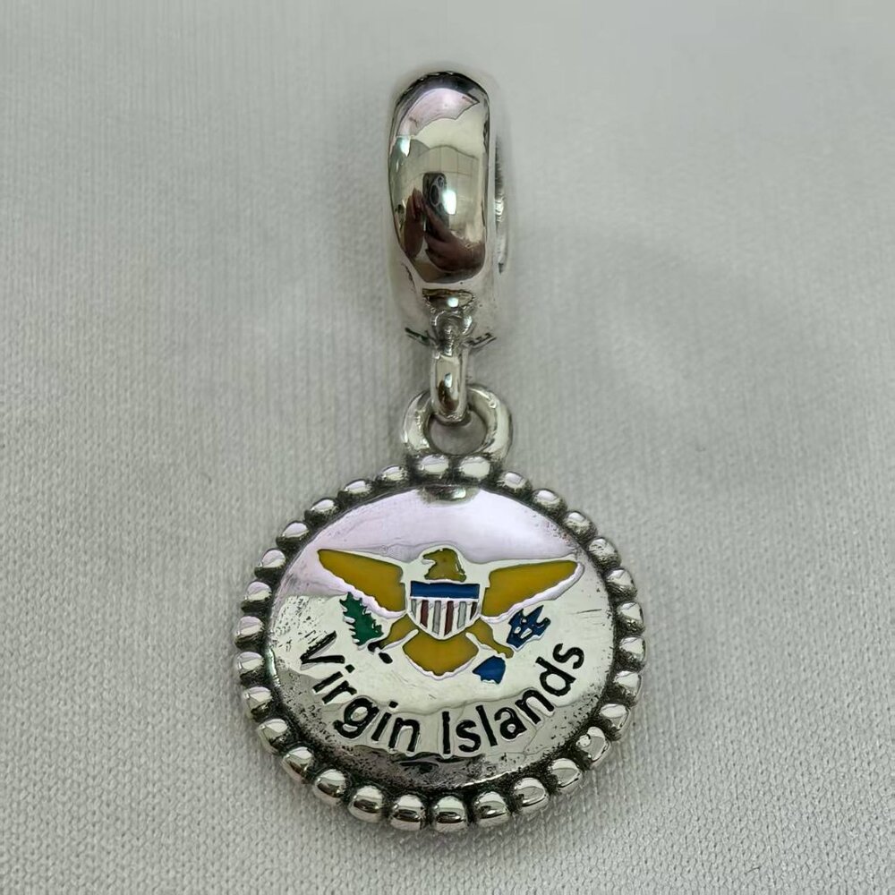 Pandora Virgin Islands Exclusive Charm, S925 Silver Jewelry